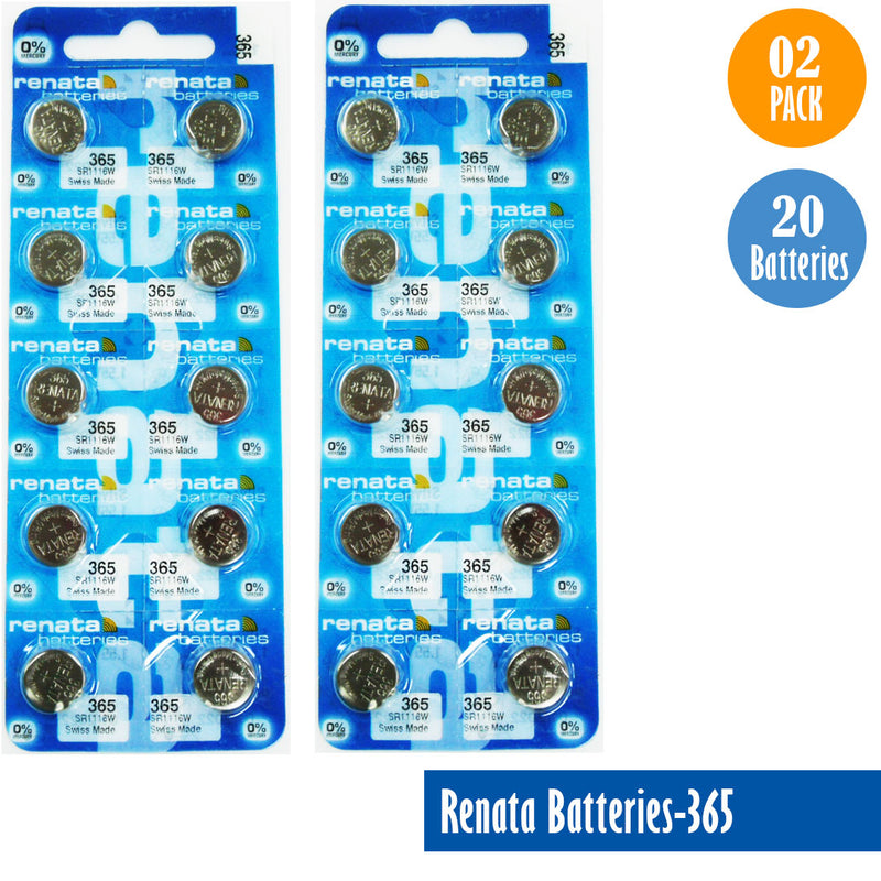 Load image into Gallery viewer, Renata-Batteries-365-1-pack-10-batteries, Replaces-SR1116W, Watch-Batteries, Swiss Made - Universal Jewelers &amp; Watch Tools Inc. 
