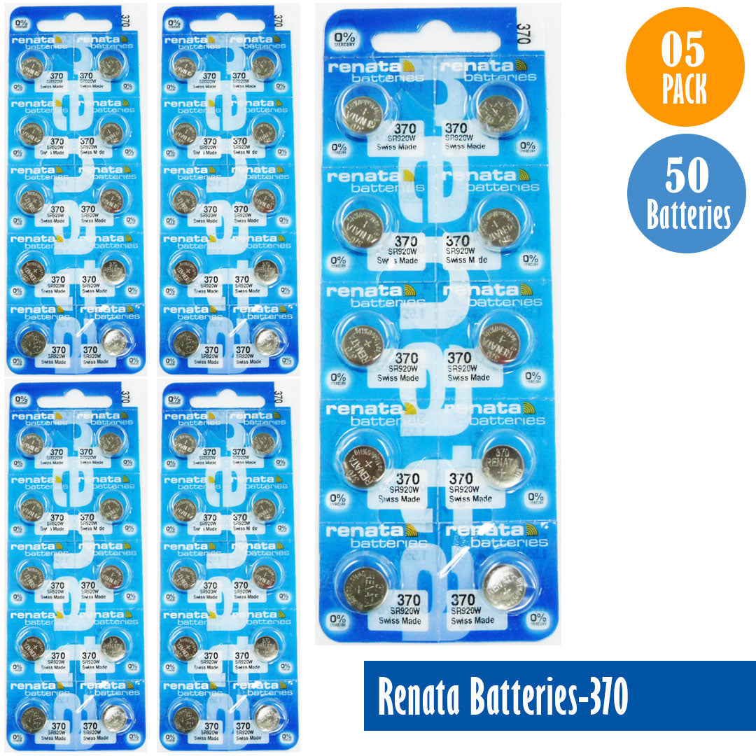 Renata-Batteries-370-1-pack-10-batteries, Replaces-SR920W, Watch-Batteries, Swiss Made - Universal Jewelers & Watch Tools Inc. 