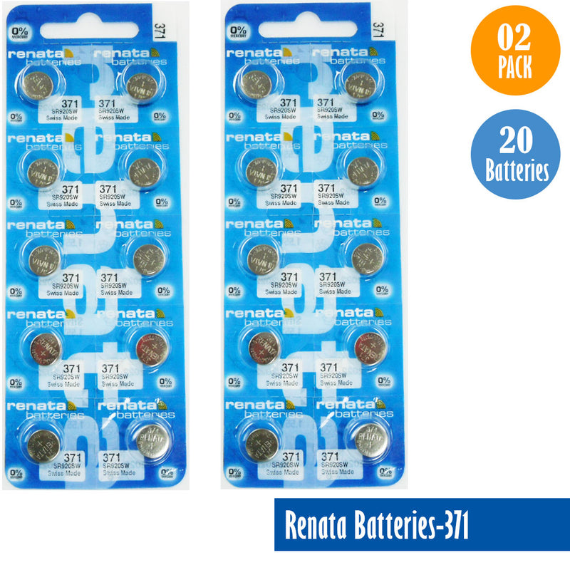 Load image into Gallery viewer, Renata-Batteries-371-1-pack-10-batteries, Replaces-SR920SW, Watch-Batteries, Swiss Made - Universal Jewelers &amp; Watch Tools Inc. 
