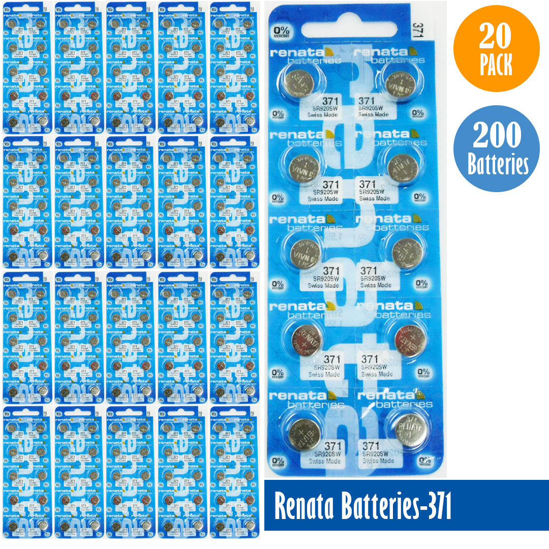 Renata-Batteries-371-1-pack-10-batteries, Replaces-SR920SW, Watch-Batteries, Swiss Made - Universal Jewelers & Watch Tools Inc. 