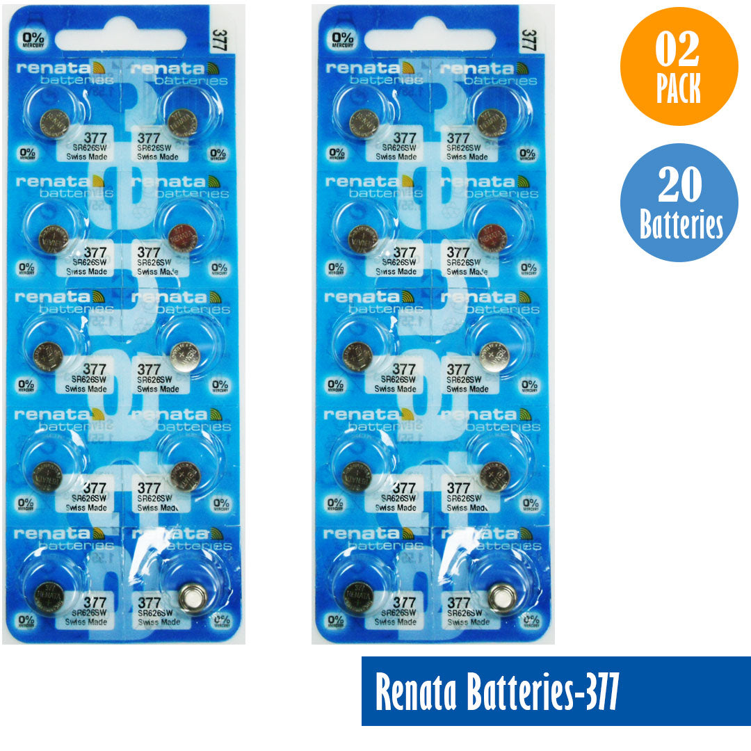 Renata-Batteries-377-1-pack-10-batteries, Replaces-SR626SW, Watch-Batteries, Swiss Made - Universal Jewelers & Watch Tools Inc. 