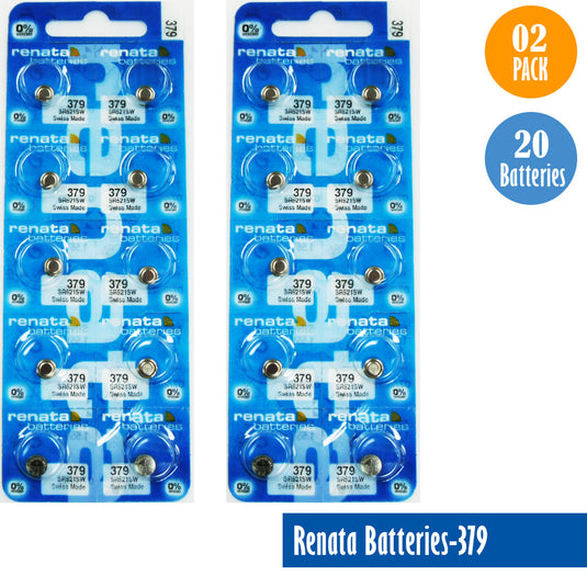 Renata-Batteries-379-1-pack-10-batteries, Replaces-SR521SW, Watch-Batteries, Swiss Made - Universal Jewelers & Watch Tools Inc. 