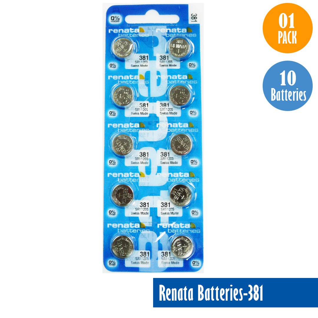 Renata-Batteries-381-1-pack-10-batteries, Replaces-SR1120S, Watch-Batteries, Swiss Made - Universal Jewelers & Watch Tools Inc. 