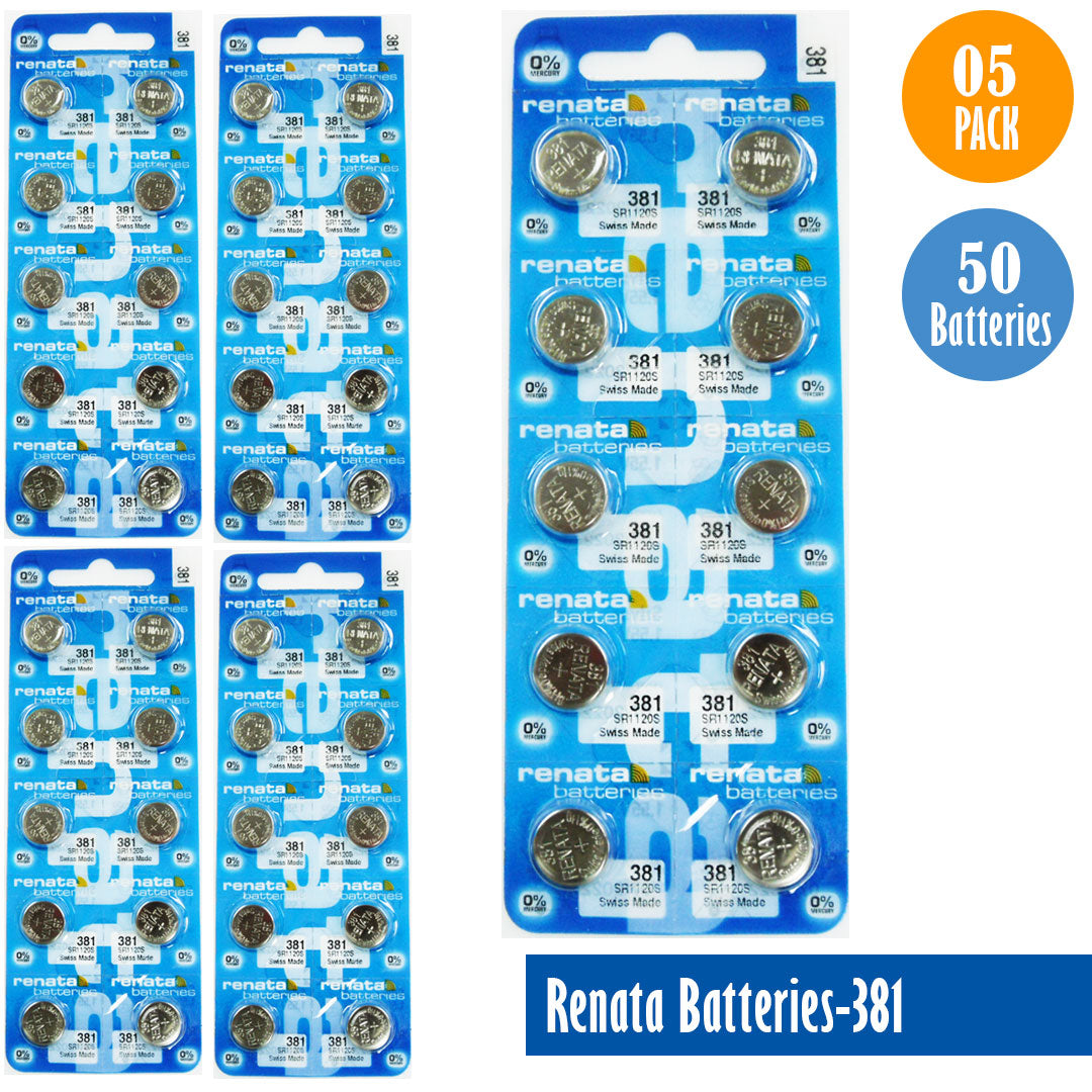 Renata-Batteries-381-1-pack-10-batteries, Replaces-SR1120S, Watch-Batteries, Swiss Made - Universal Jewelers & Watch Tools Inc. 