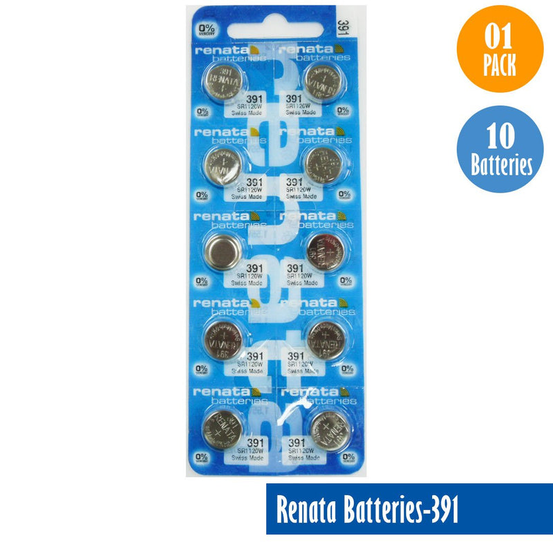 Load image into Gallery viewer, Renata-Batteries-391-1-pack-10-batteries, Replaces-SR1120W, Watch-Batteries, Swiss Made - Universal Jewelers &amp; Watch Tools Inc. 
