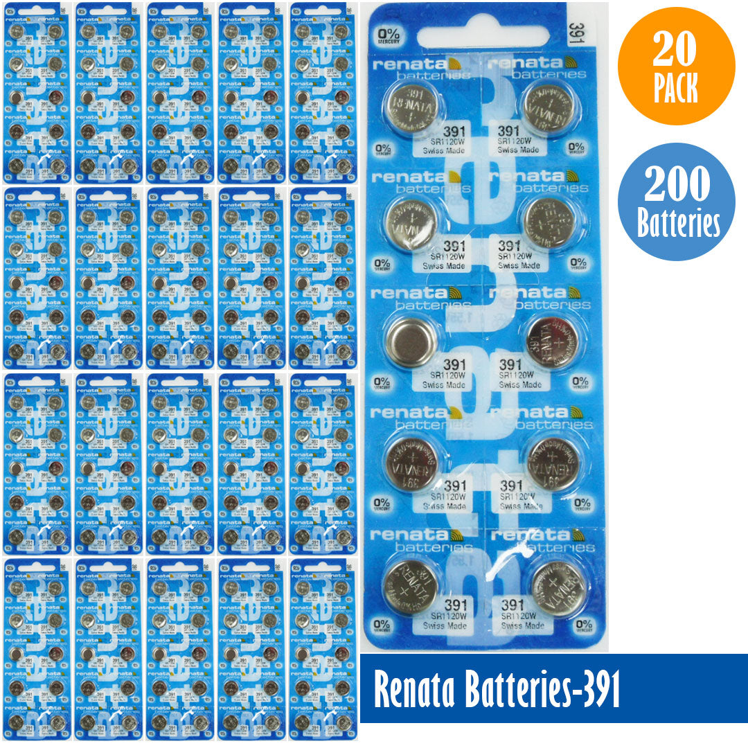 Renata-Batteries-391-1-pack-10-batteries, Replaces-SR1120W, Watch-Batteries, Swiss Made - Universal Jewelers & Watch Tools Inc. 