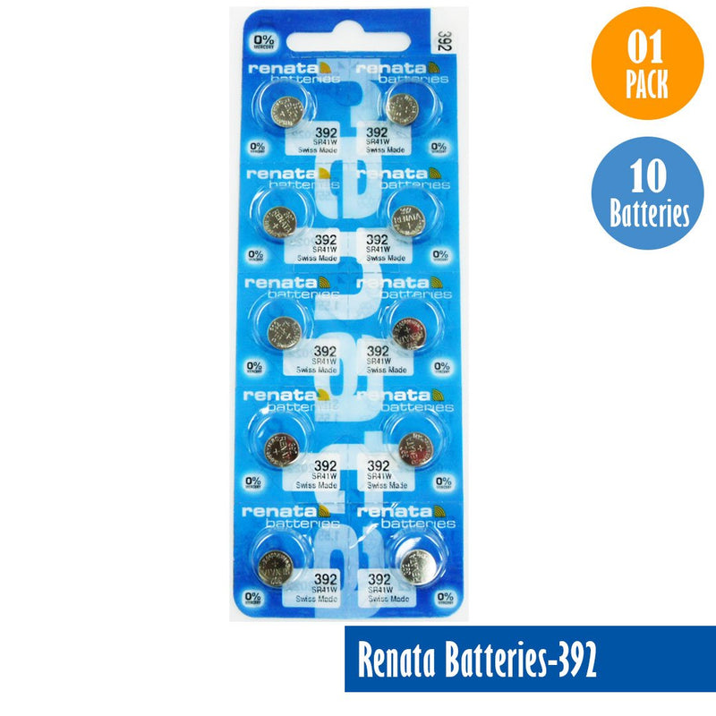 Load image into Gallery viewer, Renata-Batteries-392-1-pack-10-batteries, Replaces-SR41W, Watch-Batteries, Swiss Made - Universal Jewelers &amp; Watch Tools Inc. 
