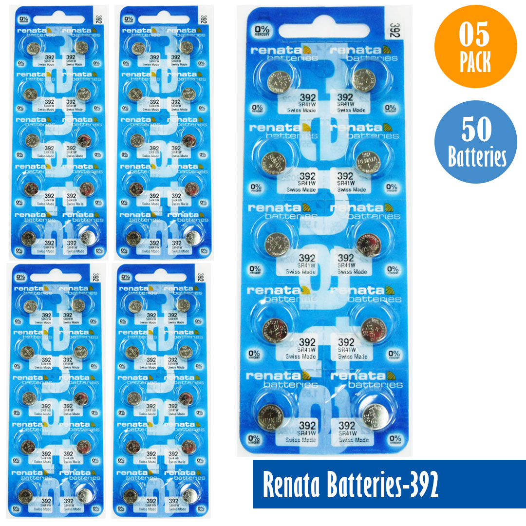 Renata-Batteries-392-1-pack-10-batteries, Replaces-SR41W, Watch-Batteries, Swiss Made - Universal Jewelers & Watch Tools Inc. 