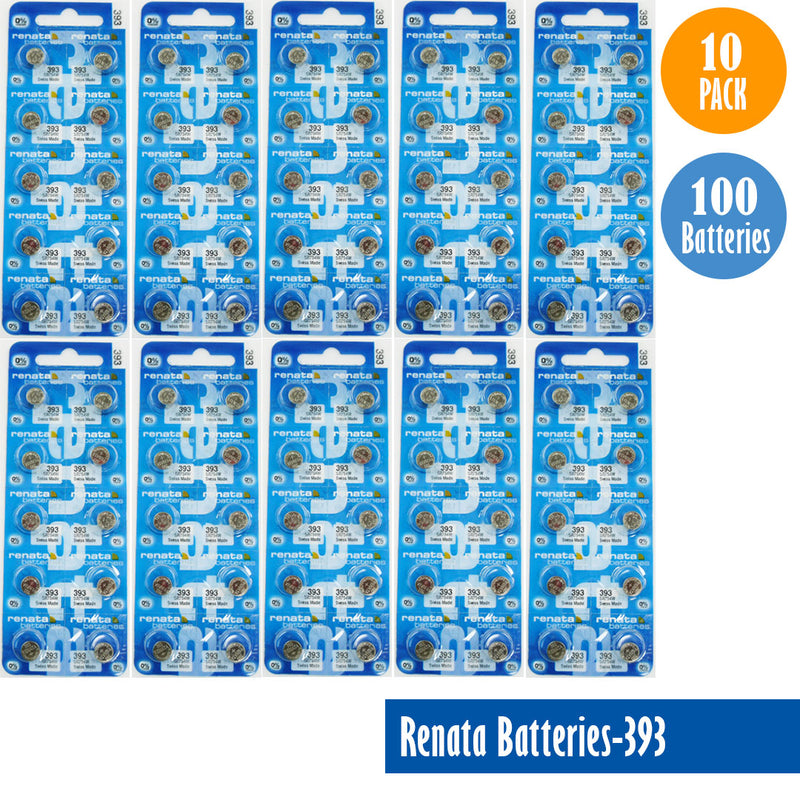 Load image into Gallery viewer, Renata-Batteries-393-1-pack-10-batteries, Replaces-SR754W, Watch-Batteries, Swiss Made - Universal Jewelers &amp; Watch Tools Inc. 
