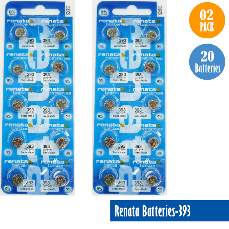 Load image into Gallery viewer, Renata-Batteries-393-1-pack-10-batteries, Replaces-SR754W, Watch-Batteries, Swiss Made - Universal Jewelers &amp; Watch Tools Inc. 
