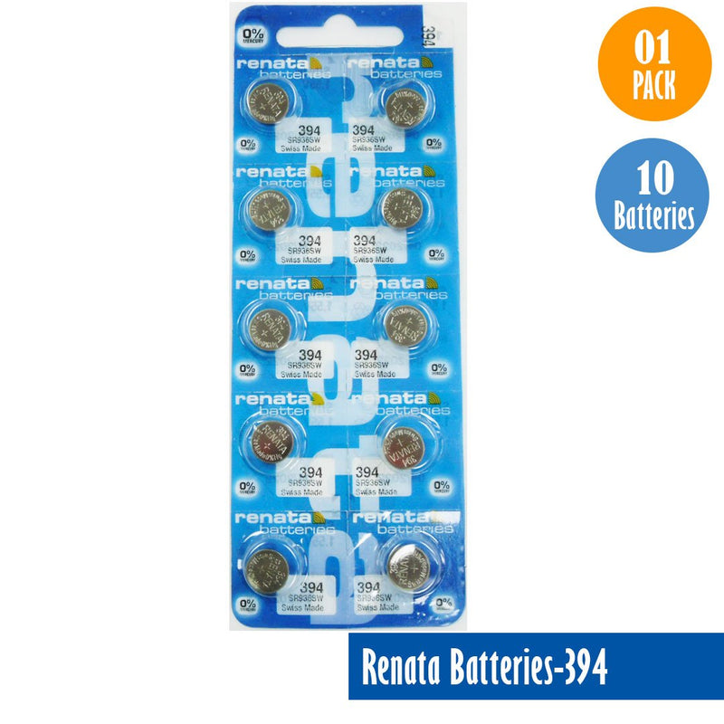 Load image into Gallery viewer, Renata-Batteries-394-1-pack-10-batteries, Replaces-SR936SW, Watch-Batteries, Swiss Made - Universal Jewelers &amp; Watch Tools Inc. 
