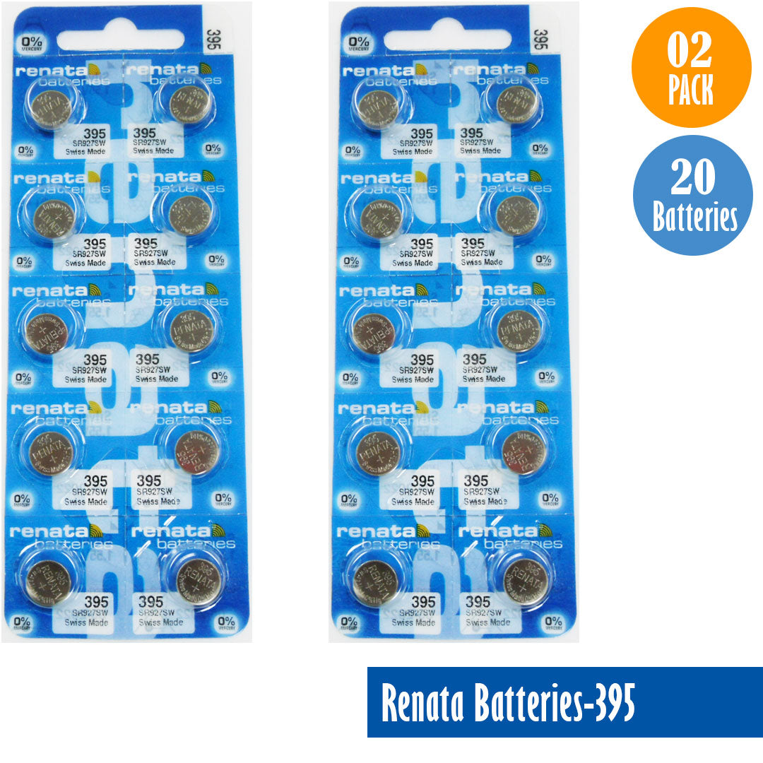 Renata-Batteries-395-1-pack-10-batteries, Replaces-SR927SW, Watch-Batteries, Swiss Made - Universal Jewelers & Watch Tools Inc. 