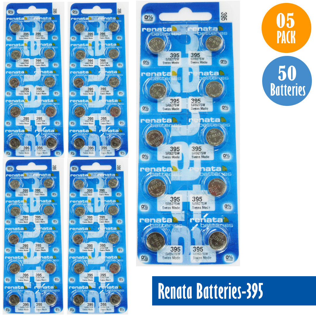 Renata-Batteries-395-1-pack-10-batteries, Replaces-SR927SW, Watch-Batteries, Swiss Made - Universal Jewelers & Watch Tools Inc. 