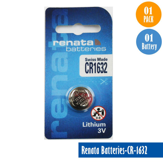 Renata-Batteries-CR-1632-1-pack-1-battery, Lithium-3V, Watch-Batteries, Swiss Made - Universal Jewelers & Watch Tools Inc. 