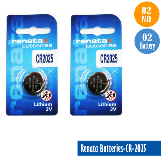 Renata-Batteries-CR-2025-1-pack-1-battery, Lithium-3V, Watch-Batteries, Swiss Made - Universal Jewelers & Watch Tools Inc. 