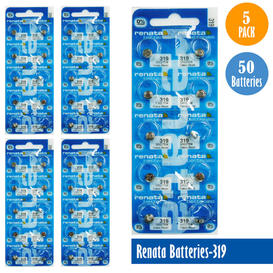 Renata-Batteries-319-1-pack-10-batteries, Replaces-SR527SW, Watch-Batteries, Swiss Made - Universal Jewelers & Watch Tools Inc. 