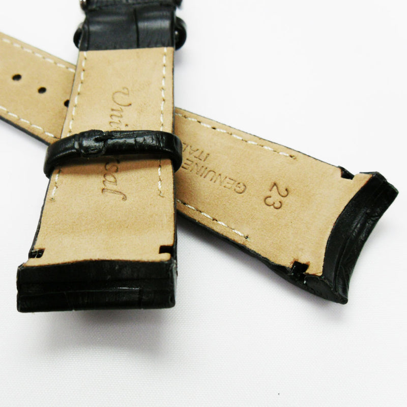 Load image into Gallery viewer, Alligator Curved Genuine Leather Watch Strap, 23MM, Brown Color, Padded, Brown Stitched, Regular Size, Silver Buckle, Watch Band Replacement
