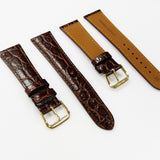 Crocodile Watch Grain Strap For Men 22 MM Band, Brown Color, Regular Size, Watch Band Replacement