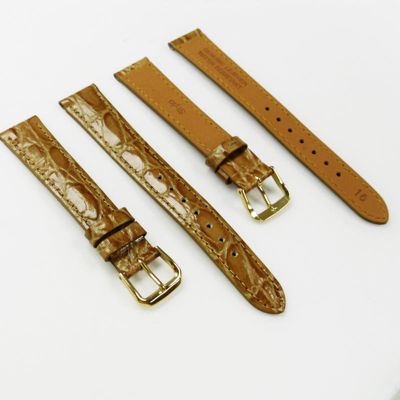 Load image into Gallery viewer, Crocodile Watch Grain Strap For Men 16 MM Band Tan Color, Regular Size, Watch Band Replacement
