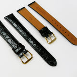 Crocodile Watch Grain Strap For Men 20 MM Band Black Color, XL Size, Watch Band Replacement