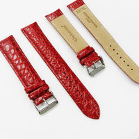 Crocodile Watch Grain Strap For Men 22 MM and 24 MM Band, Red Color, XXL Size, Watch Band Replacement