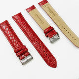 Crocodile Watch Grain Strap For Men 22 MM and 24 MM Band, Red Color, XXL Size, Watch Band Replacement