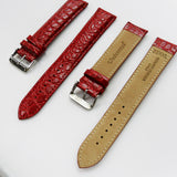Crocodile Watch Grain Strap For Men 22 MM and 24 MM Band, Red Color, XXL Size, Watch Band Replacement