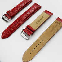 Crocodile Watch Grain Strap For Men 22 MM and 24 MM Band, Red Color, XXL Size, Watch Band Replacement