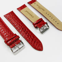 Crocodile Watch Grain Strap For Men 24 MM and 26 MM Band, Red Color, Regular Size, Watch Band Replacement