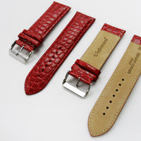 Crocodile Watch Grain Strap For Men 24 MM and 26 MM Band, Red Color, Regular Size, Watch Band Replacement