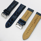 Crocodile Watch Grain Strap For Men 24 MM and 26 MM Band, Blue Color, Regular Size, Watch Band Replacement