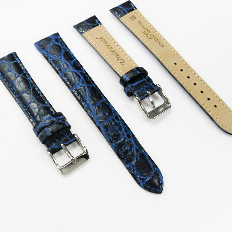 Load image into Gallery viewer, Crocodile Watch Grain Strap For Men 20 MM and 22 MM Band Dark Blue Color, Regular Size, Watch Band Replacement
