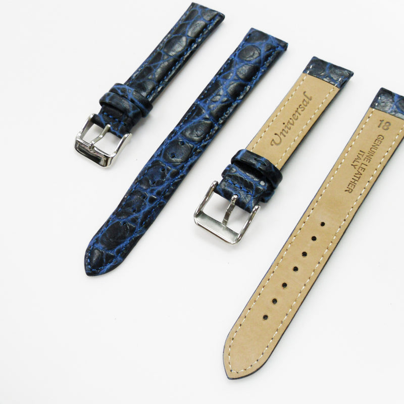Load image into Gallery viewer, Crocodile Watch Grain Strap For Men 20 MM and 22 MM Band Dark Blue Color, Regular Size, Watch Band Replacement

