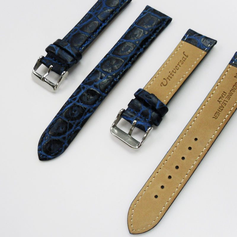 Load image into Gallery viewer, Crocodile Watch Grain Strap For Men 20 MM and 22 MM Band Dark Blue Color, Regular Size, Watch Band Replacement
