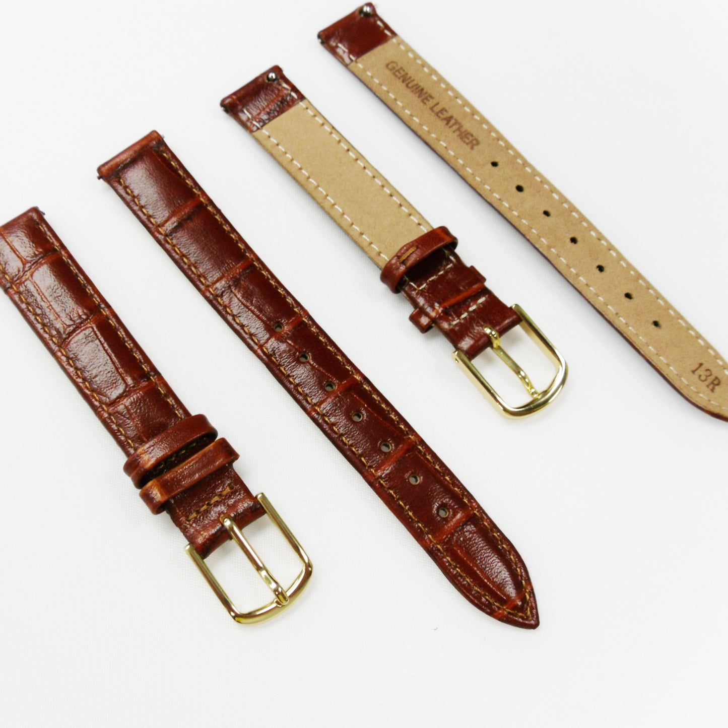 Crocodile Watch Grain Strap For Men and Women 12 MM Band Purple and Red Color, Regular Size, Watch Band Replacement - Universal Jewelers & Watch Tools Inc.