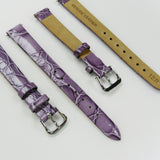 Crocodile Watch Grain Strap For Men and Women 12 MM Band Purple and Red Color, Regular Size, Watch Band Replacement
