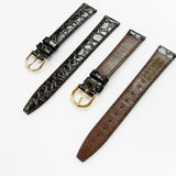 Crocodile Watch Grain Strap For Men and Women 11 MM and 16 MM Band Dark Brown Color, Regular Size, Watch Band Replacement