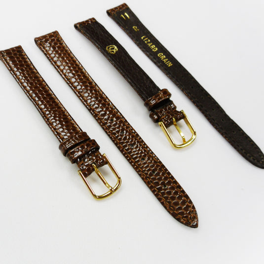 Crocodile Watch Grain Strap For Men and Women 11 MM and 16 MM Band Dark Brown Color, Regular Size, Watch Band Replacement