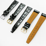 Crocodile Watch Grain Strap For Men 16 MM Band Black Color, Regular Size, Watch Band Replacement