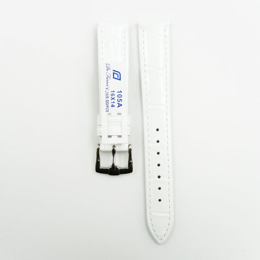 Shiny and Glowing Alligator Genuine Leather, Special Watch Strap, Padded, 14x 12 MM, Purple Color, Stitched, Regular Size, Silver Buckle, Watch Band Replacement - Universal Jewelers & Watch Tools Inc.
