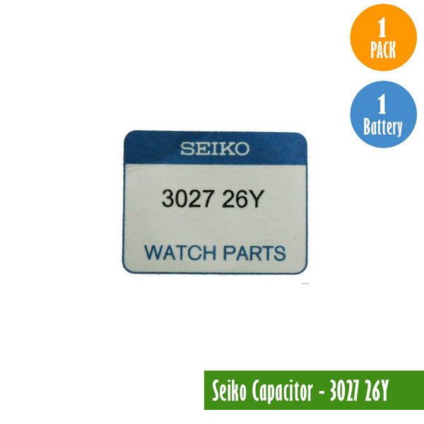 Seiko Capacitor-3027, 26Y-1 Pack 1 Capacitor, Available for bulk order - Universal Jewelers & Watch Tools Inc. 