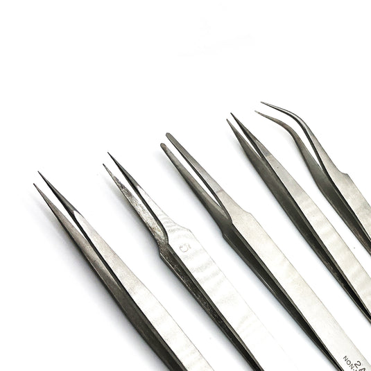 Set of 5 Pcs Tweezer Anti Magnetic Jewelry and Watch Tools