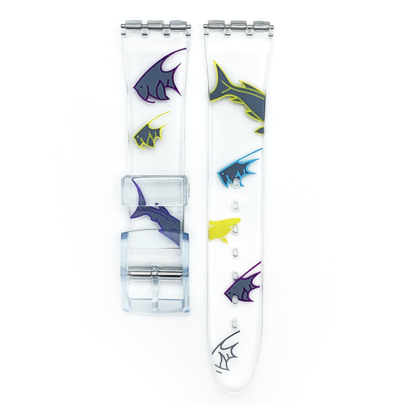 Load image into Gallery viewer, Swatch Watch Strap Replacement 17 MM PVC Multi-Color Modern Art Band
