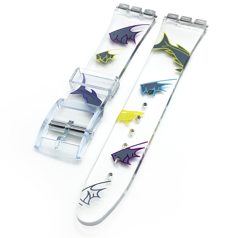 Load image into Gallery viewer, Swatch Watch Strap Replacement 17 MM PVC Multi-Color Modern Art Band
