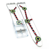 Swatch Watch Strap Replacement 17 MM PVC Multi-Color Modern Art Band