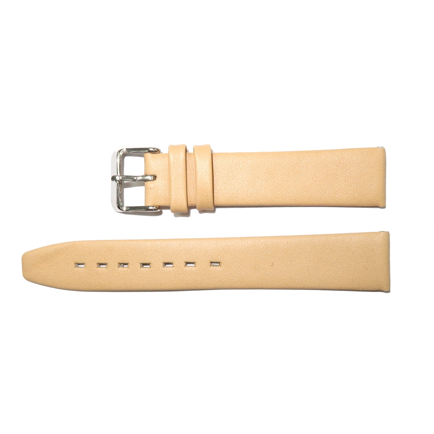 Genuine Leather Watch Band 8-24mm Flat Classic Plain Grain Black Brown Light Brown Tan Light Tan Light Green - Universal Jewelers & Watch Tools Inc. 