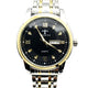Luxury Black Dial Day and Date Men's Stainless Steel Two Tone Dress Watch - Universal Jewelers & Watch Tools Inc.