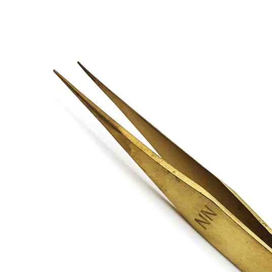 Tweezer Stainless Steel Antimagnetic Golden Nos NN