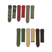 19X22MM MULTICOLORS PLAIN MATTE SUEDE LEATHER RUBBER WATCH BAND  FITS FOR HUBLOT