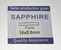 Round Flat Sapphire Watch Crystal 0.8mm Thick (Diameter 10.0mm to 37.5mm)